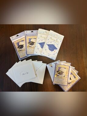 48 Assorted Blank Graduation Themed Thank You Notes